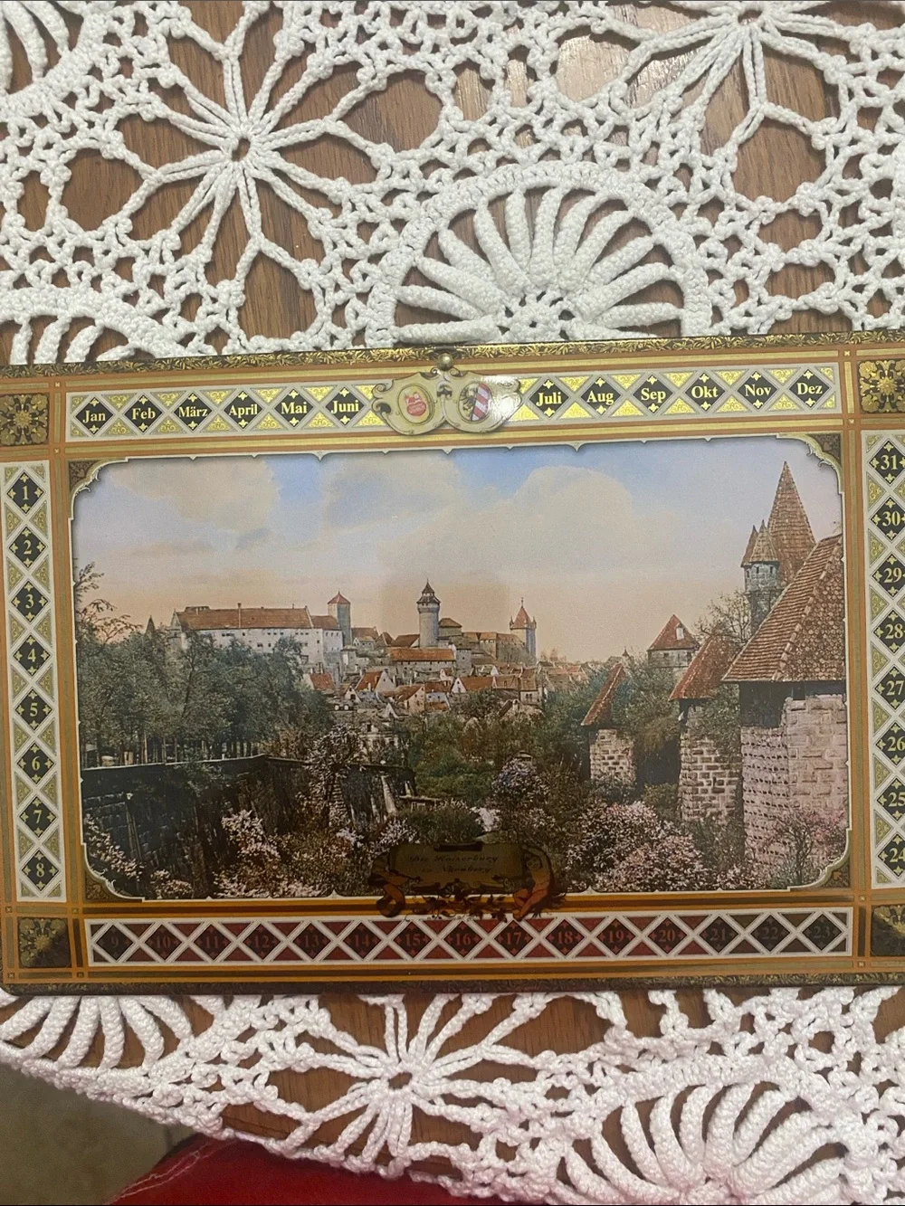 Vintage German Gold Framed Wall Art - Scenic & Script Prints (Gold)